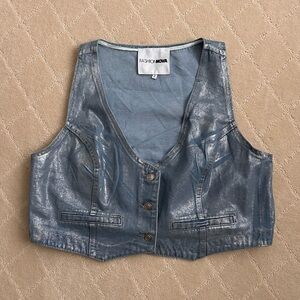 Fashion Nova Denim Blue Vest
